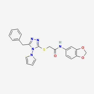 N-(1,3-benzodioxol-5-yl)-2-{[5-benzyl-4-(1H-pyrrol-1-yl)-4H-1,2,4-triazol-3-yl]sulfanyl}acetamide