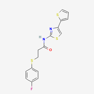 3-((4-fluorophenyl)thio)-N-(4-(thiophen-2-yl)thiazol-2-yl)propanamide