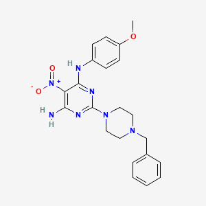 2-(4-benzylpiperazin-1-yl)-N-(4-methoxyphenyl)-5-nitropyrimidine-4,6-diamine