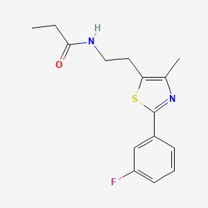 N-(2-(2-(3-fluorophenyl)-4-methylthiazol-5-yl)ethyl)propionamide