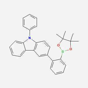 molecular formula C30H28BNO2 B1497257 9-Phenyl-3-[2-(4,4,5,5-tetramethyl-1,3,2-dioxaborolan-2-yl)phenyl]-9H-carbazole CAS No. 1628817-49-1