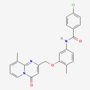 molecular formula C24H20ClN3O3 B14972579 4-Chloro-N-[4-methyl-3-({9-methyl-4-oxo-4H-pyrido[1,2-A]pyrimidin-2-YL}methoxy)phenyl]benzamide 