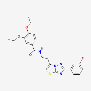 3,4-diethoxy-N-(2-(2-(3-fluorophenyl)thiazolo[3,2-b][1,2,4]triazol-6-yl)ethyl)benzamide