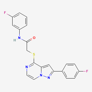 N-(3-fluorophenyl)-2-{[2-(4-fluorophenyl)pyrazolo[1,5-a]pyrazin-4-yl]sulfanyl}acetamide