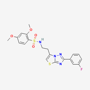 N-(2-(2-(3-fluorophenyl)thiazolo[3,2-b][1,2,4]triazol-6-yl)ethyl)-2,4-dimethoxybenzenesulfonamide