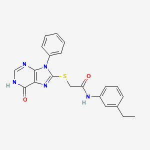 N-(3-ethylphenyl)-2-[(6-oxo-9-phenyl-6,9-dihydro-1H-purin-8-yl)sulfanyl]acetamide