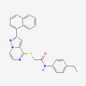 N-(4-ethylphenyl)-2-{[2-(naphthalen-1-yl)pyrazolo[1,5-a]pyrazin-4-yl]sulfanyl}acetamide