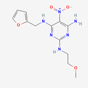 N~4~-(furan-2-ylmethyl)-N~2~-(2-methoxyethyl)-5-nitropyrimidine-2,4,6-triamine