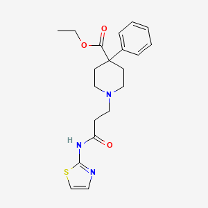 Ethyl 1-[3-oxo-3-(1,3-thiazol-2-ylamino)propyl]-4-phenylpiperidine-4-carboxylate