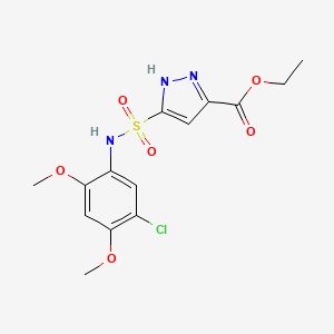 ethyl 3-[(5-chloro-2,4-dimethoxyphenyl)sulfamoyl]-1H-pyrazole-5-carboxylate