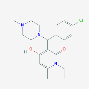 3-((4-chlorophenyl)(4-ethylpiperazin-1-yl)methyl)-1-ethyl-4-hydroxy-6-methylpyridin-2(1H)-one