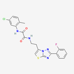 N1-(5-chloro-2-methylphenyl)-N2-(2-(2-(2-fluorophenyl)thiazolo[3,2-b][1,2,4]triazol-6-yl)ethyl)oxalamide