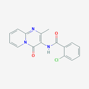 molecular formula C16H12ClN3O2 B14972841 2-Chloro-N-{2-methyl-4-oxo-4H-pyrido[1,2-A]pyrimidin-3-YL}benzamide 