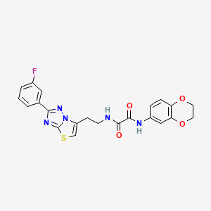 N1-(2,3-dihydrobenzo[b][1,4]dioxin-6-yl)-N2-(2-(2-(3-fluorophenyl)thiazolo[3,2-b][1,2,4]triazol-6-yl)ethyl)oxalamide