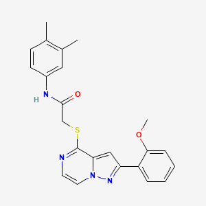 N-(3,4-dimethylphenyl)-2-{[2-(2-methoxyphenyl)pyrazolo[1,5-a]pyrazin-4-yl]sulfanyl}acetamide