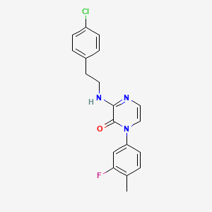 3-{[2-(4-Chlorophenyl)ethyl]amino}-1-(3-fluoro-4-methylphenyl)-1,2-dihydropyrazin-2-one