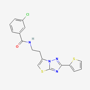 3-chloro-N-(2-(2-(thiophen-2-yl)thiazolo[3,2-b][1,2,4]triazol-6-yl)ethyl)benzamide