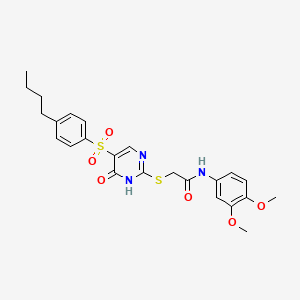 2-((5-((4-butylphenyl)sulfonyl)-6-oxo-1,6-dihydropyrimidin-2-yl)thio)-N-(3,4-dimethoxyphenyl)acetamide