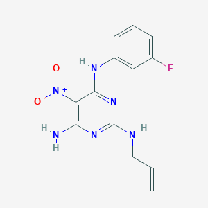 N~4~-(3-fluorophenyl)-5-nitro-N~2~-(prop-2-en-1-yl)pyrimidine-2,4,6-triamine