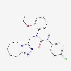 molecular formula C23H26ClN5O2 B14972952 3-(4-chlorophenyl)-1-(2-ethoxyphenyl)-1-(6,7,8,9-tetrahydro-5H-[1,2,4]triazolo[4,3-a]azepin-3-ylmethyl)urea 