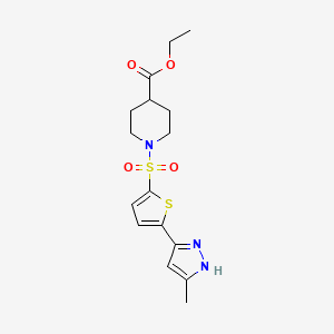 ethyl 1-{[5-(5-methyl-1H-pyrazol-3-yl)thiophen-2-yl]sulfonyl}piperidine-4-carboxylate