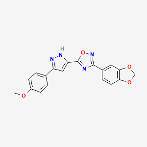 3-(1,3-benzodioxol-5-yl)-5-[5-(4-methoxyphenyl)-1H-pyrazol-3-yl]-1,2,4-oxadiazole