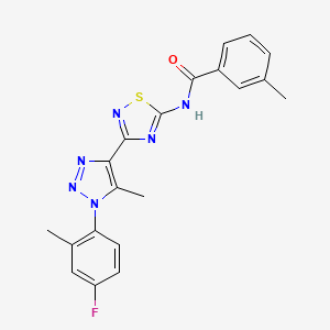 N-{3-[1-(4-fluoro-2-methylphenyl)-5-methyl-1H-1,2,3-triazol-4-yl]-1,2,4-thiadiazol-5-yl}-3-methylbenzamide