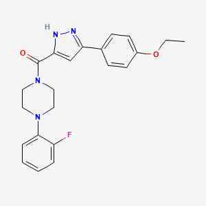 1-[3-(4-Ethoxyphenyl)-1H-pyrazole-5-carbonyl]-4-(2-fluorophenyl)piperazine