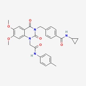 N-cyclopropyl-4-((6,7-dimethoxy-2,4-dioxo-1-(2-oxo-2-(p-tolylamino)ethyl)-1,2-dihydroquinazolin-3(4H)-yl)methyl)benzamide