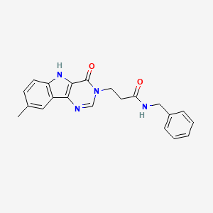 N-benzyl-3-(8-methyl-4-oxo-4,5-dihydro-3H-pyrimido[5,4-b]indol-3-yl)propanamide