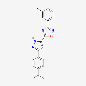 3-(3-methylphenyl)-5-{3-[4-(propan-2-yl)phenyl]-1H-pyrazol-5-yl}-1,2,4-oxadiazole