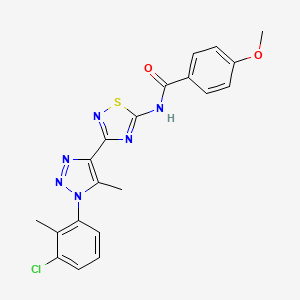 N-{3-[1-(3-chloro-2-methylphenyl)-5-methyl-1H-1,2,3-triazol-4-yl]-1,2,4-thiadiazol-5-yl}-4-methoxybenzamide