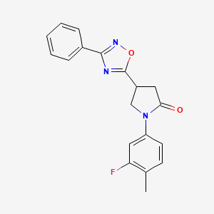 1-(3-Fluoro-4-methylphenyl)-4-(3-phenyl-1,2,4-oxadiazol-5-yl)pyrrolidin-2-one