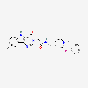 N-{[1-(2-fluorobenzyl)piperidin-4-yl]methyl}-2-(8-methyl-4-oxo-4,5-dihydro-3H-pyrimido[5,4-b]indol-3-yl)acetamide