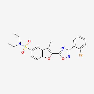 2-[3-(2-bromophenyl)-1,2,4-oxadiazol-5-yl]-N,N-diethyl-3-methyl-1-benzofuran-5-sulfonamide