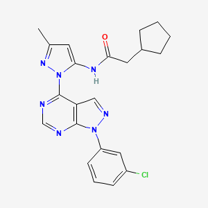 N-(1-(1-(3-chlorophenyl)-1H-pyrazolo[3,4-d]pyrimidin-4-yl)-3-methyl-1H-pyrazol-5-yl)-2-cyclopentylacetamide