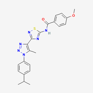 4-methoxy-N-(3-{5-methyl-1-[4-(propan-2-yl)phenyl]-1H-1,2,3-triazol-4-yl}-1,2,4-thiadiazol-5-yl)benzamide