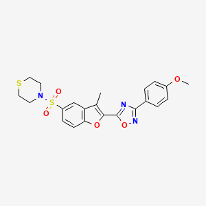 4-({2-[3-(4-Methoxyphenyl)-1,2,4-oxadiazol-5-yl]-3-methyl-1-benzofuran-5-yl}sulfonyl)thiomorpholine