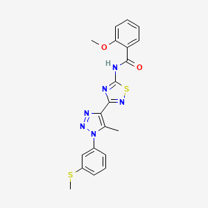 2-methoxy-N-(3-{5-methyl-1-[3-(methylsulfanyl)phenyl]-1H-1,2,3-triazol-4-yl}-1,2,4-thiadiazol-5-yl)benzamide