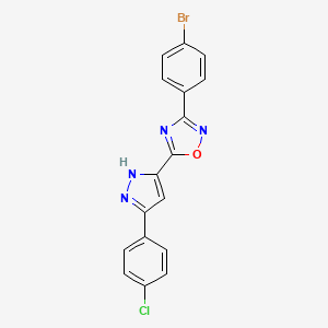 3-(4-bromophenyl)-5-[3-(4-chlorophenyl)-1H-pyrazol-5-yl]-1,2,4-oxadiazole