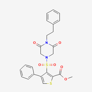 Methyl 3-{[3,5-dioxo-4-(2-phenylethyl)piperazin-1-yl]sulfonyl}-4-phenylthiophene-2-carboxylate