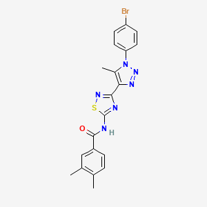 N-{3-[1-(4-bromophenyl)-5-methyl-1H-1,2,3-triazol-4-yl]-1,2,4-thiadiazol-5-yl}-3,4-dimethylbenzamide