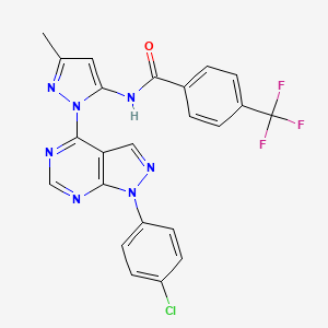 N-{1-[1-(4-chlorophenyl)-1H-pyrazolo[3,4-d]pyrimidin-4-yl]-3-methyl-1H-pyrazol-5-yl}-4-(trifluoromethyl)benzamide