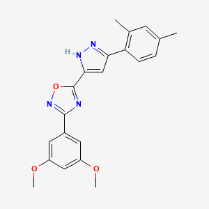 molecular formula C21H20N4O3 B14973410 3-(3,5-dimethoxyphenyl)-5-[3-(2,4-dimethylphenyl)-1H-pyrazol-5-yl]-1,2,4-oxadiazole 