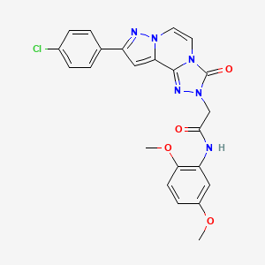 2-[11-(4-chlorophenyl)-5-oxo-3,4,6,9,10-pentazatricyclo[7.3.0.02,6]dodeca-1(12),2,7,10-tetraen-4-yl]-N-(2,5-dimethoxyphenyl)acetamide