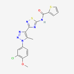 molecular formula C17H13ClN6O2S2 B14973441 N-{3-[1-(3-chloro-4-methoxyphenyl)-5-methyl-1H-1,2,3-triazol-4-yl]-1,2,4-thiadiazol-5-yl}thiophene-2-carboxamide 