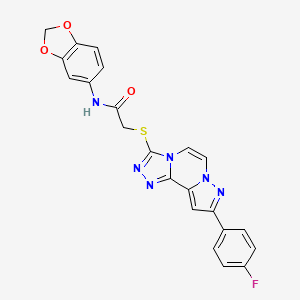 N-(benzo[d][1,3]dioxol-5-yl)-2-((9-(4-fluorophenyl)pyrazolo[1,5-a][1,2,4]triazolo[3,4-c]pyrazin-3-yl)thio)acetamide