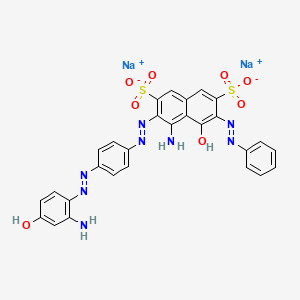 molecular formula C28H20N8Na2O8S2 B1497356 2,7-Naphthalenedisulfonic acid, 4-amino-3-[[4-[(2-amino-4-hydroxyphenyl)azo]phenyl]azo]-5-hydroxy-6-(phenylazo)-, disodium salt CAS No. 68460-07-1