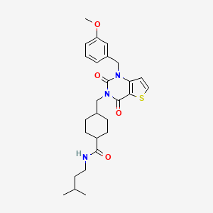 4-{[1-(3-methoxybenzyl)-2,4-dioxo-1,4-dihydrothieno[3,2-d]pyrimidin-3(2H)-yl]methyl}-N-(3-methylbutyl)cyclohexanecarboxamide