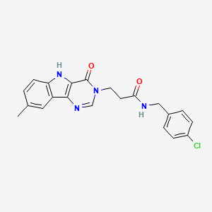 N-(4-chlorobenzyl)-3-(8-methyl-4-oxo-4,5-dihydro-3H-pyrimido[5,4-b]indol-3-yl)propanamide